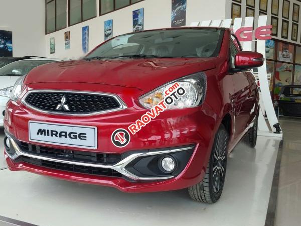 Mitsubishi Mirage 2017 rẻ nhất Đà Nẵng, xe nhập, màu đỏ, hỗ trợ trả góp 90% xe, LH Lê Nguyệt: 0911.477.123-11