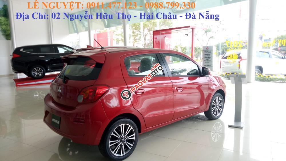 Mitsubishi Mirage 2017 rẻ nhất Đà Nẵng, xe nhập, màu đỏ, hỗ trợ trả góp 90% xe, LH Lê Nguyệt: 0911.477.123-6