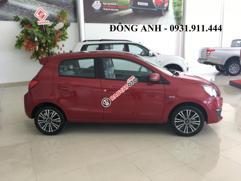 Ô tô Mitsubishi Mirage màu đỏ, xe nhập, khuyến mãi lớn, liên hệ: Đông Anh - 0931.911.444-3