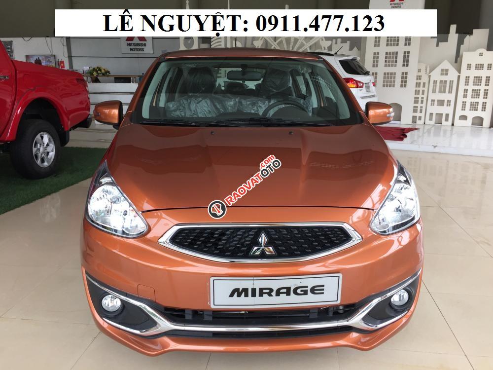 Bán Mitsubishi Mirage màu cam, xe nhập khẩu, siêu lợi xăng, hỗ trợ trả góp, LH 0911477123-6