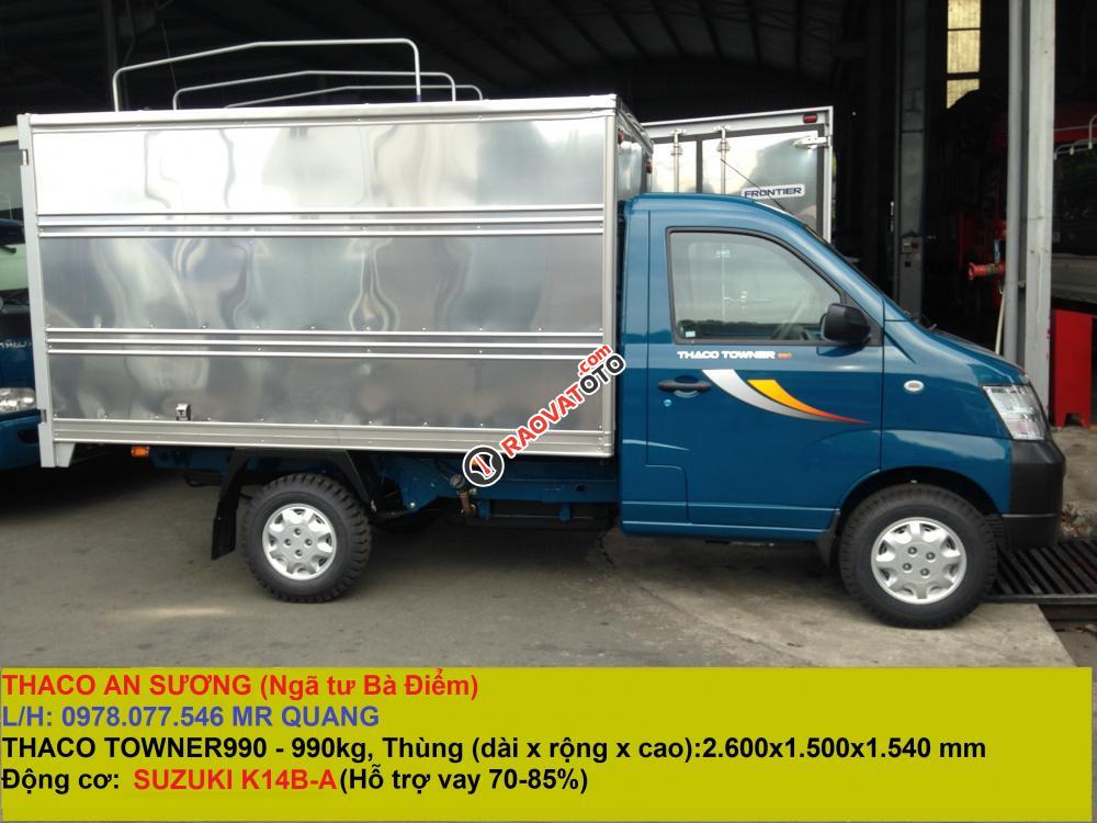 Trường Hải Thủ Đức bán xe tải Thaco Towner 990, tải trọng 990Kg, có máy lạnh, nhập khẩu linh kiện Nhật Bản-0