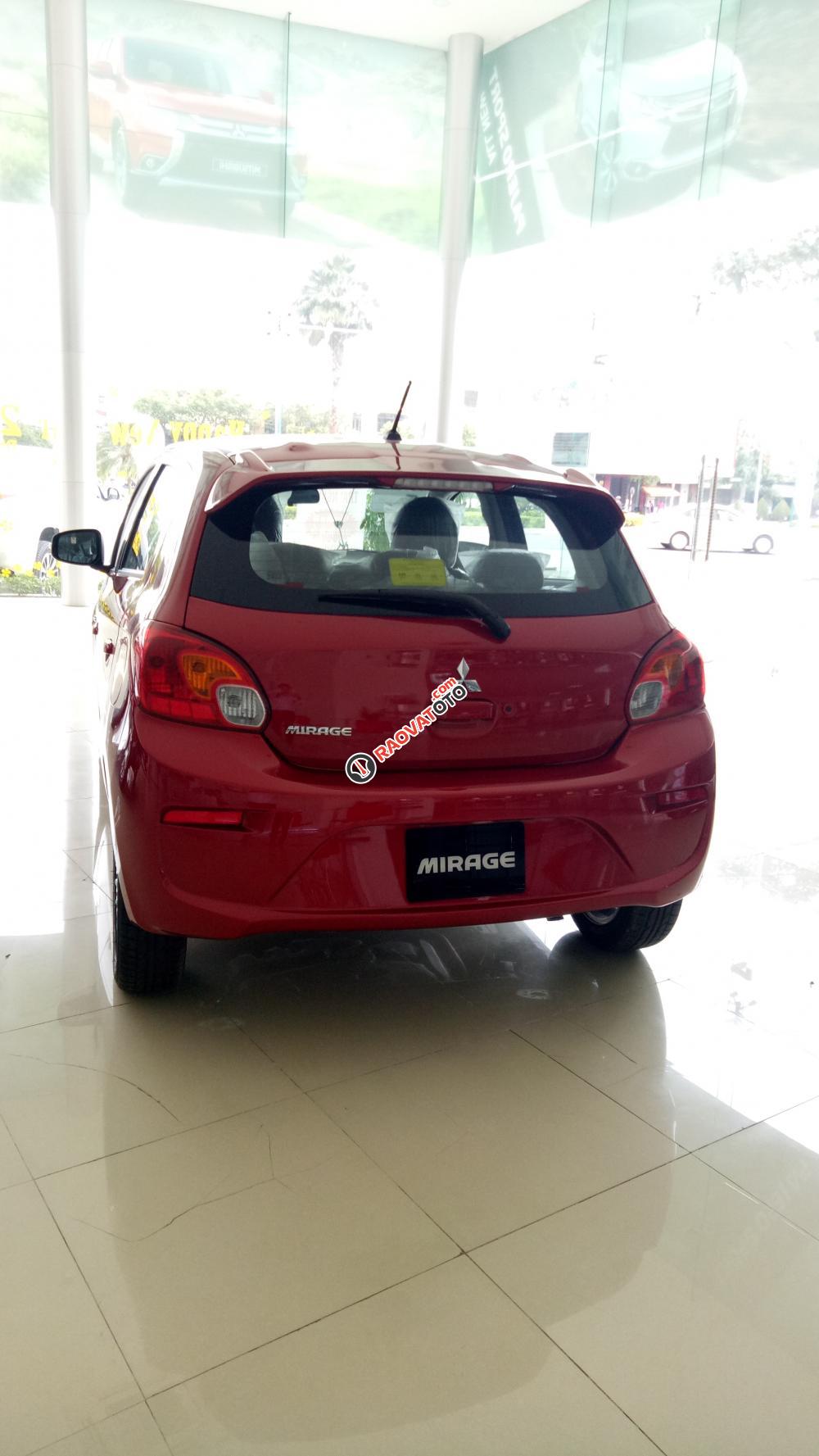 Mitsubishi Mirage 2017 rẻ nhất Đà Nẵng, xe nhập, màu đỏ, hỗ trợ trả góp 90% xe, LH Lê Nguyệt: 0911.477.123-4