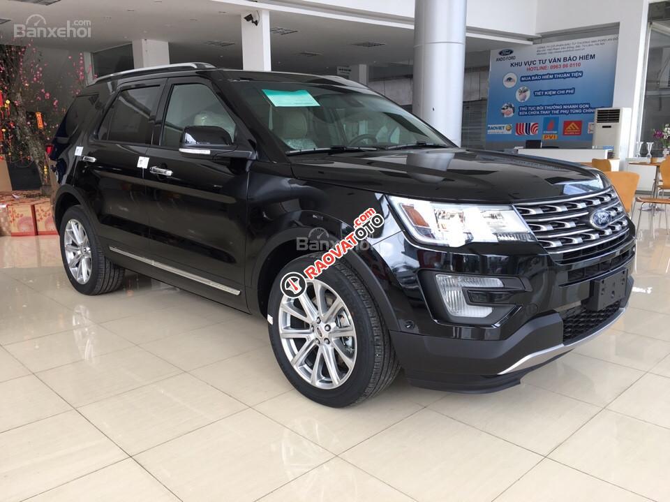 Cần bán Ford Explorer Limited đời 2017, màu đen, nhập khẩu nguyên chiếc, hỗ trợ trả góp thủ tục nhanh gọn: 0961917516-1