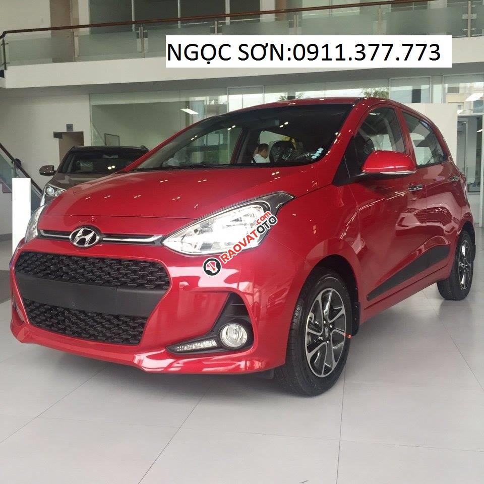 Bán xe Hyundai Grand i10 Đà Nẵng, màu đỏ, trả góp 90% xe, LH Ngọc Sơn: 0911.377.773-3