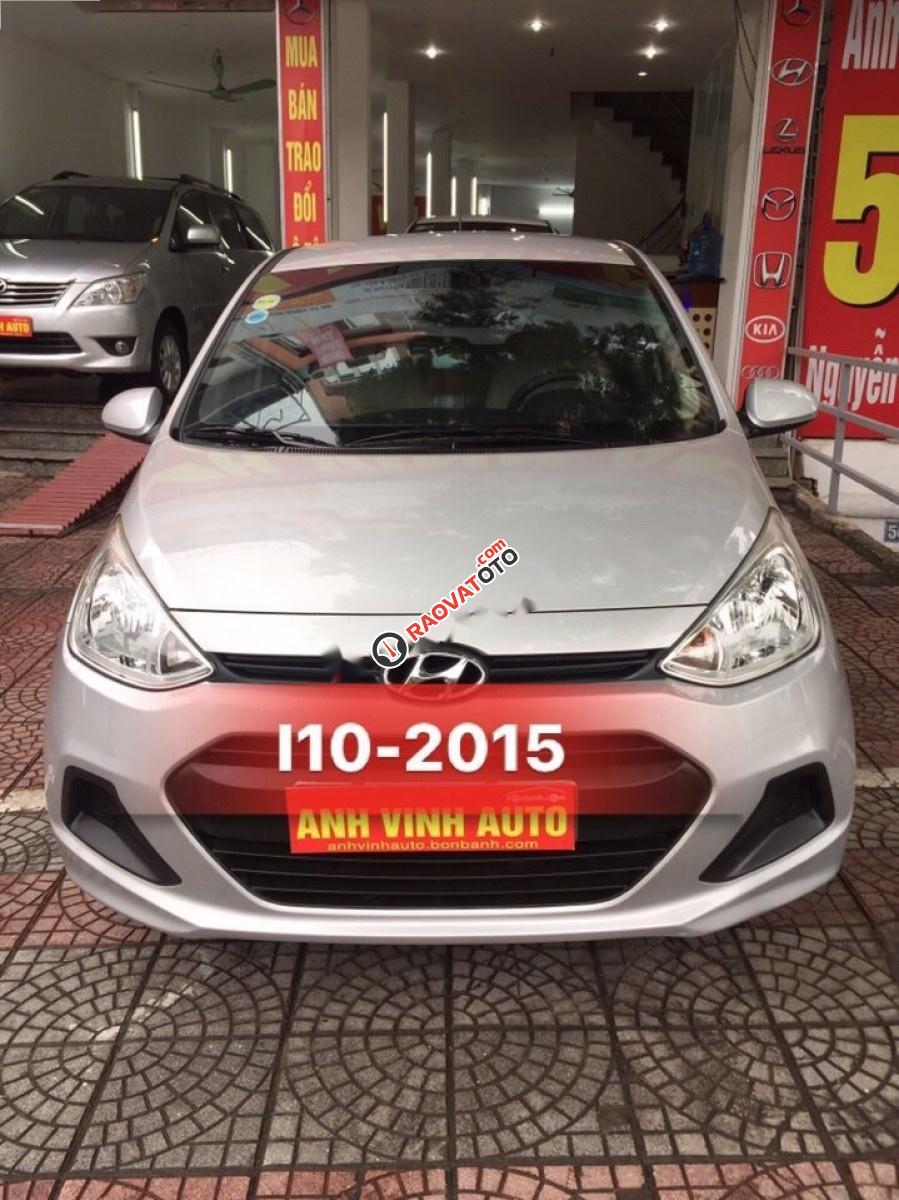 Bán Hyundai Grand i10 1.0 MT Base đời 2015, màu bạc, nhập khẩu nguyên chiếc, 305 triệu-0