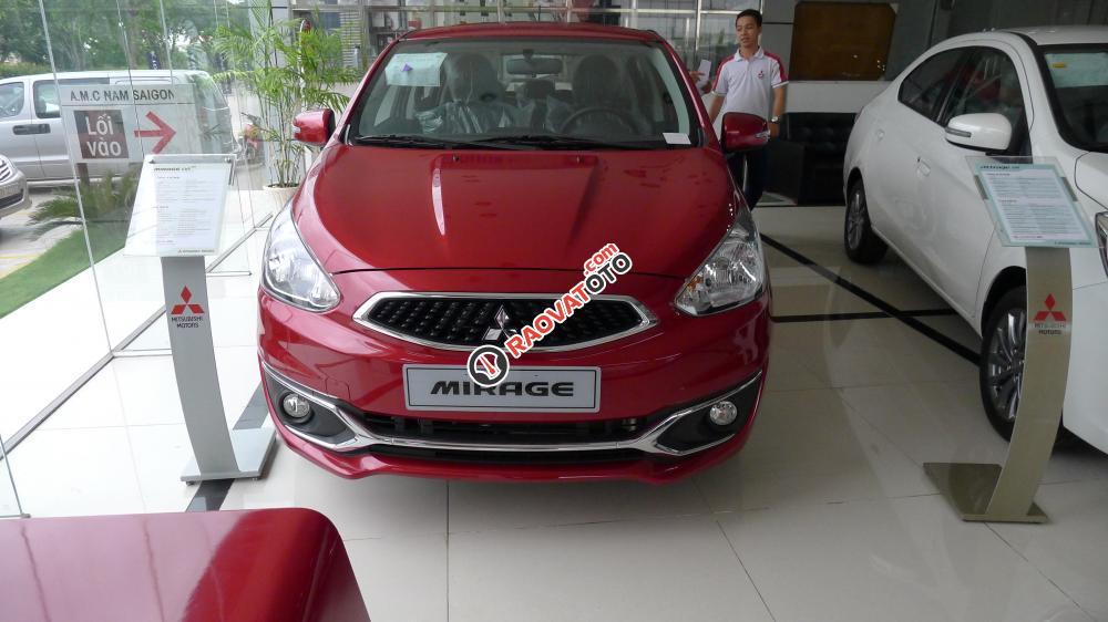 Bán ô tô Mitsubishi Mirage CVT năm 2017, màu đỏ, xe nhập-1