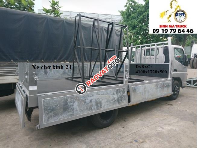 Bán xe Mitsubishi Canter 4.7 chở kính đời 2017, màu bạc giá rẻ-4