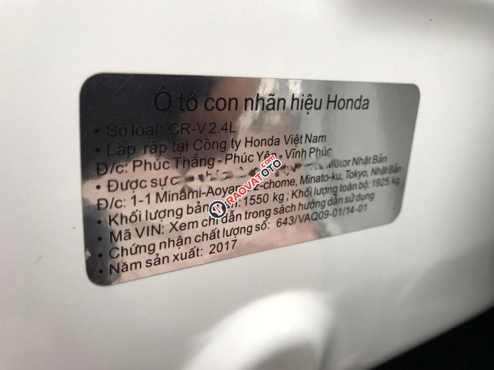 Bán Honda CR V 2.4 TG đời 2017, màu trắng số tự động-2