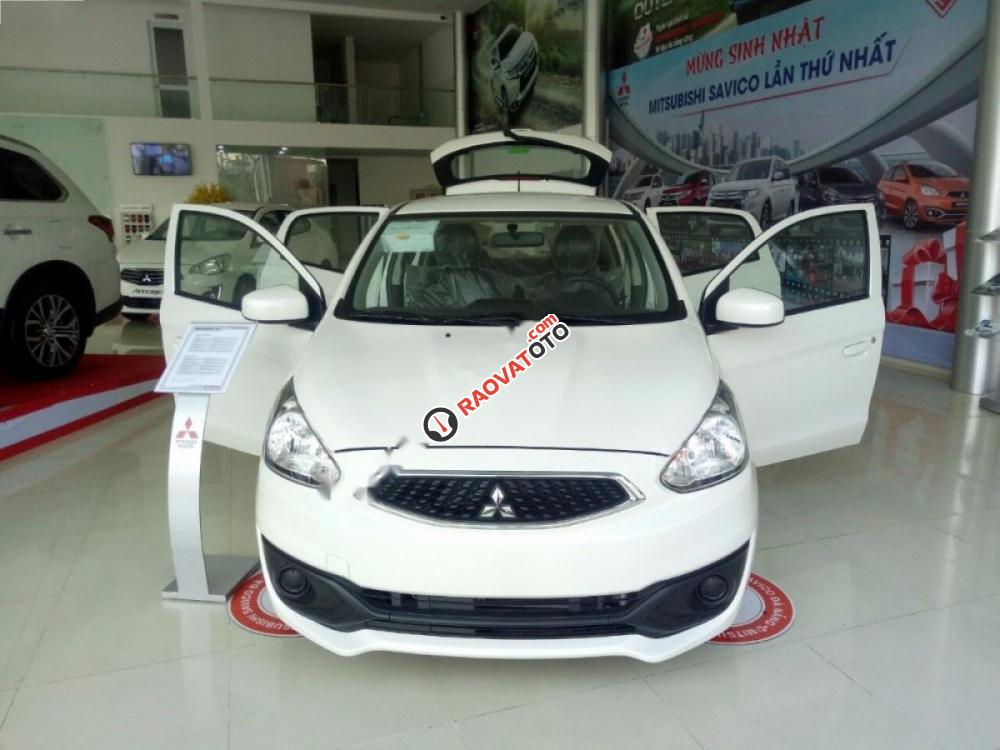 Bán Mitsubishi Mirage 1.2MT đời 2017, màu trắng, nhập khẩu, giá tốt-0