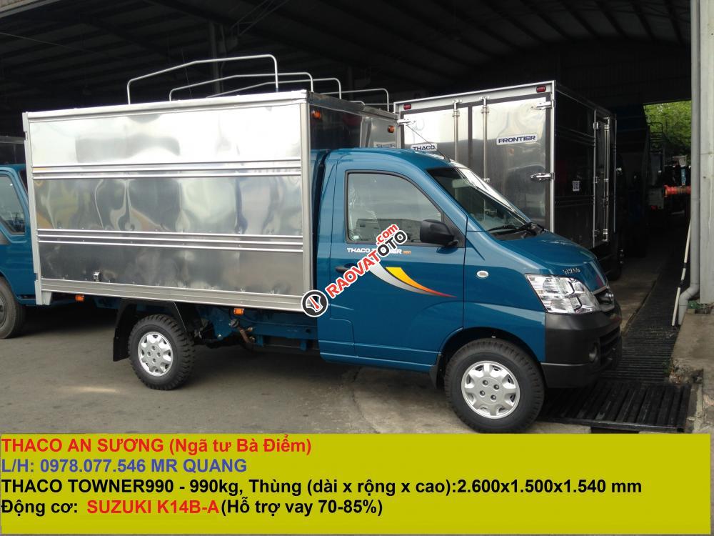 Trường Hải Thủ Đức bán xe tải Thaco Towner 990, tải trọng 990Kg, có máy lạnh, nhập khẩu linh kiện Nhật Bản-1