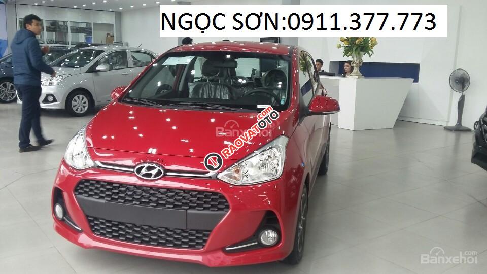 Bán xe Hyundai Grand i10 Đà Nẵng, màu đỏ, trả góp 90% xe, LH Ngọc Sơn: 0911.377.773-0