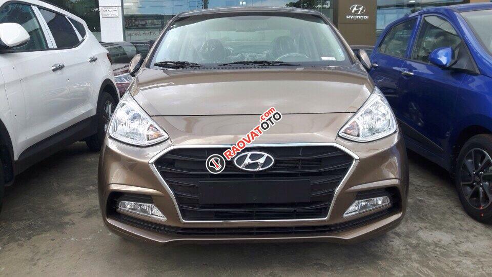 Bán xe Hyundai Grand i10 1.2AT 2017, màu nâu, giá tốt-0