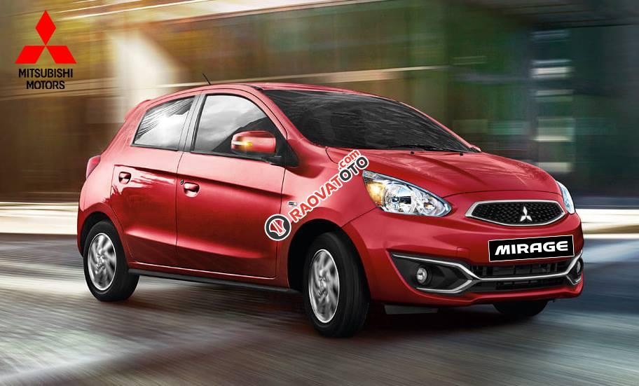 Bán Mitsubishi Mirage CVT năm 2017, màu đỏ, nhập khẩu tại Hà Tĩnh-0