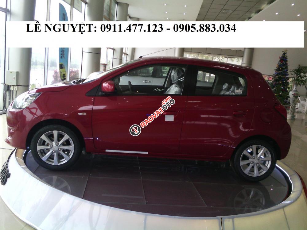 Mitsubishi Mirage 2017 rẻ nhất Đà Nẵng, xe nhập, màu đỏ, hỗ trợ trả góp 90% xe, LH Lê Nguyệt: 0911.477.123-10