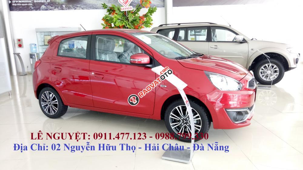 Mitsubishi Mirage 2017 rẻ nhất Đà Nẵng, xe nhập, màu đỏ, hỗ trợ trả góp 90% xe, LH Lê Nguyệt: 0911.477.123-8