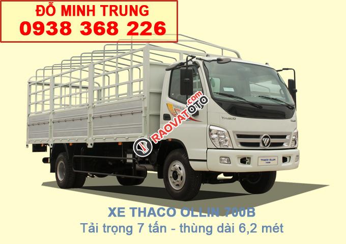 Xe tải Thaco Ollin 700B, tải trọng 7 tấn, thùng dài 6.15 mét Thaco Long An-0