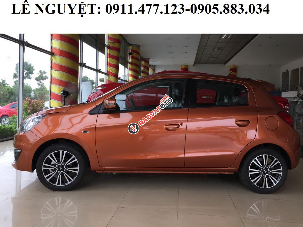 Bán Mitsubishi Mirage màu cam, xe nhập khẩu, siêu lợi xăng, hỗ trợ trả góp, LH 0911477123-3