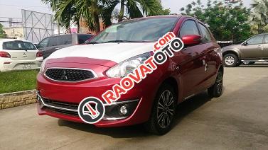 Bán ô tô Mitsubishi Mirage CVT năm 2017, màu đỏ, xe nhập-0