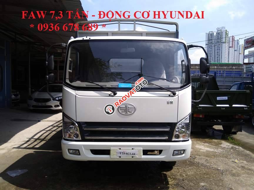 Xe tải Faw 7,3 tấn thùng mui bạt động cơ Hyundai, thùng dài 6,25m. L/H 0936 678 689-5