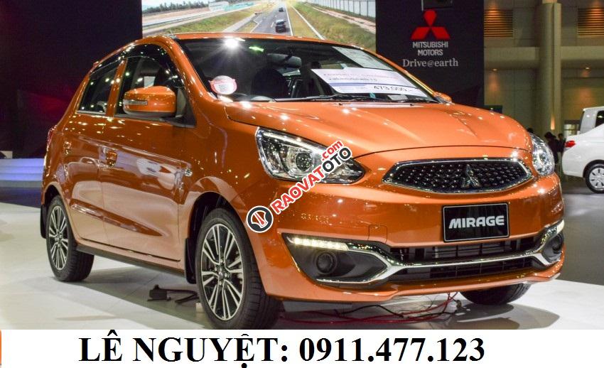 Bán Mitsubishi Mirage màu cam, xe nhập khẩu, siêu lợi xăng, hỗ trợ trả góp, LH 0911477123-1