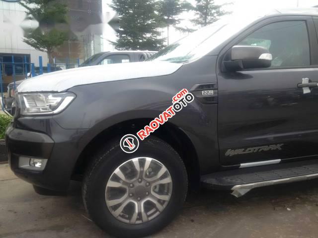 Bán Ford Ranger Wildtrak 2.2L đời 2017, màu xám, giá tốt-0