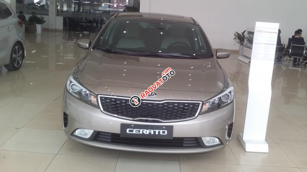 Bán xe Kia Cerato 1.6MT đời 2017, màu ghi vàng, giá 559 triệu-0