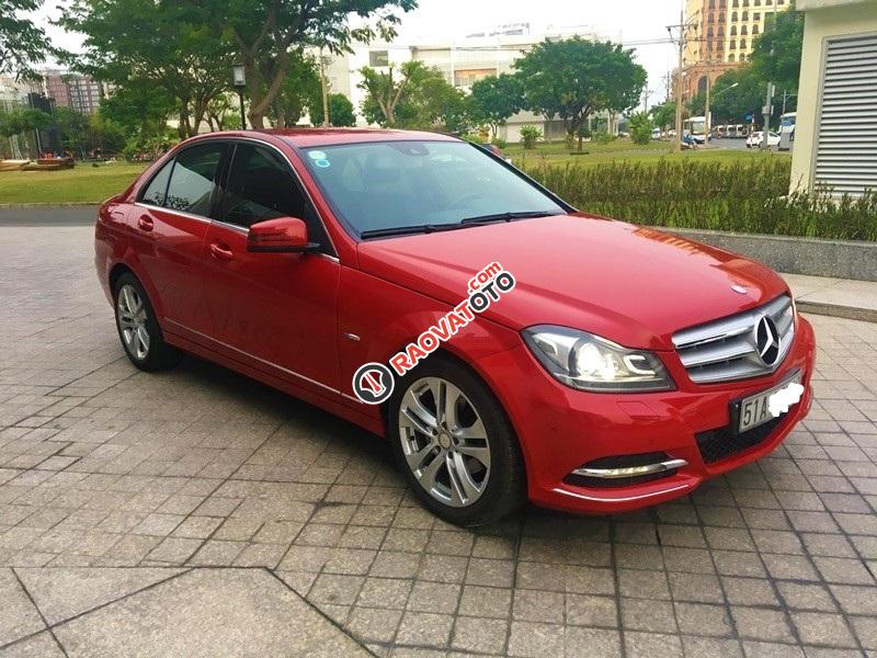 Bán xe Mercedes C200 2012, màu đỏ, ít sử dụng, 33.000 km, lý lịch bảo dưỡng hãng-0