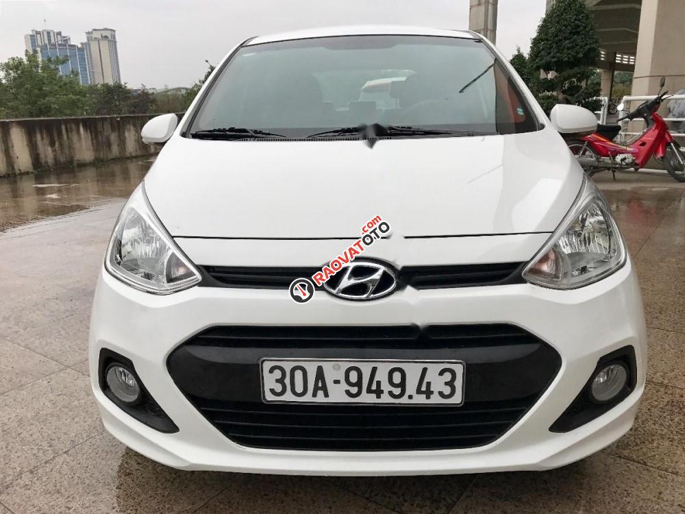 Bán xe Hyundai Grand i10 1.0 MT 2015, màu trắng, xe nhập xe gia đình, giá tốt-1