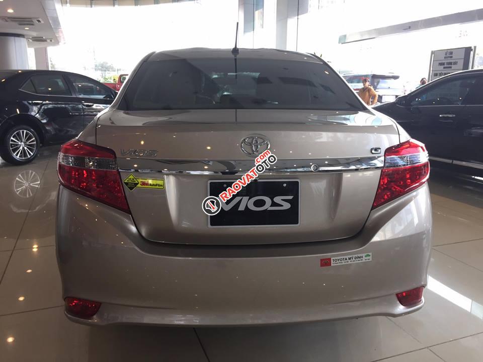 Toyota Mỹ Đình Toyota Vios 1.5 E CVT đời 2017, màu vàng, khuyến mại lên tới 30 triệu, hotline 0971893993-4