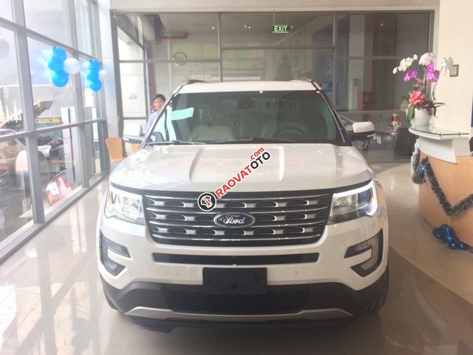 Bán Ford Explorer Limited 2017, màu trắng, nhập khẩu Mỹ, đẳng cấp doanh nhân-0