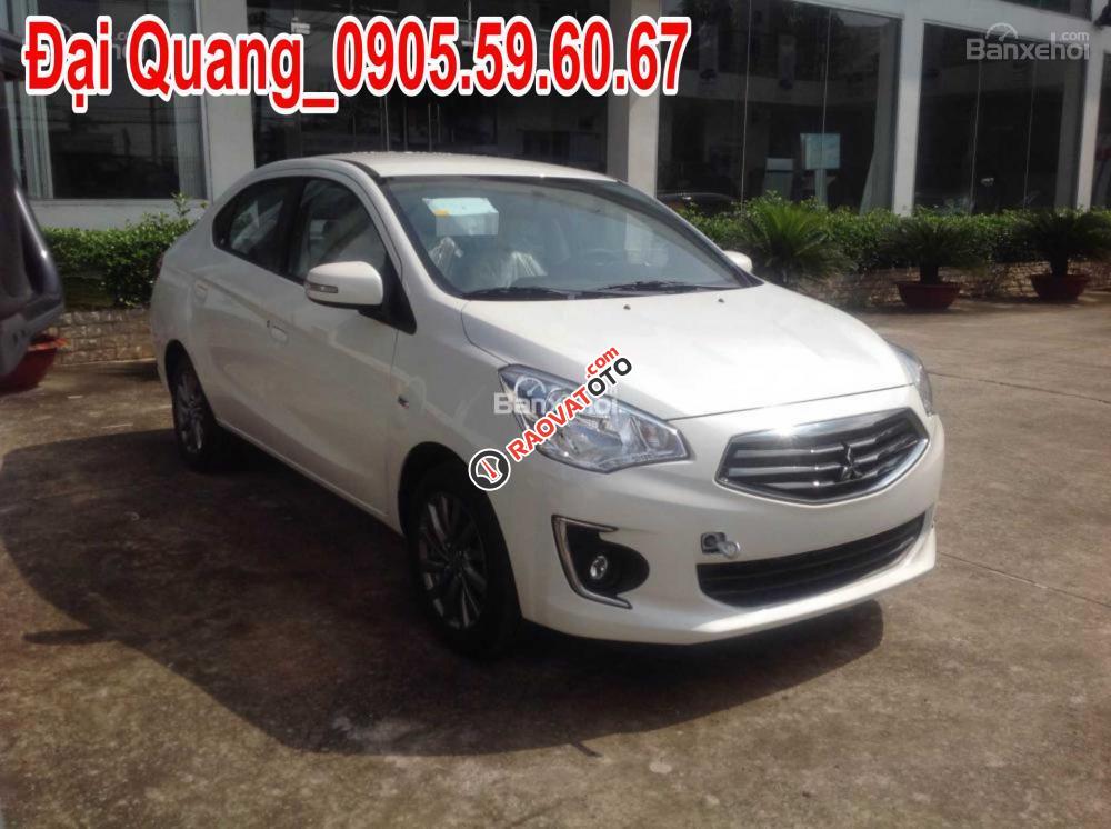 Cần bán Mitsubishi Attrage 2017, màu trắng, nhập khẩu, giá 422tr. LH Quang 0905596067-1