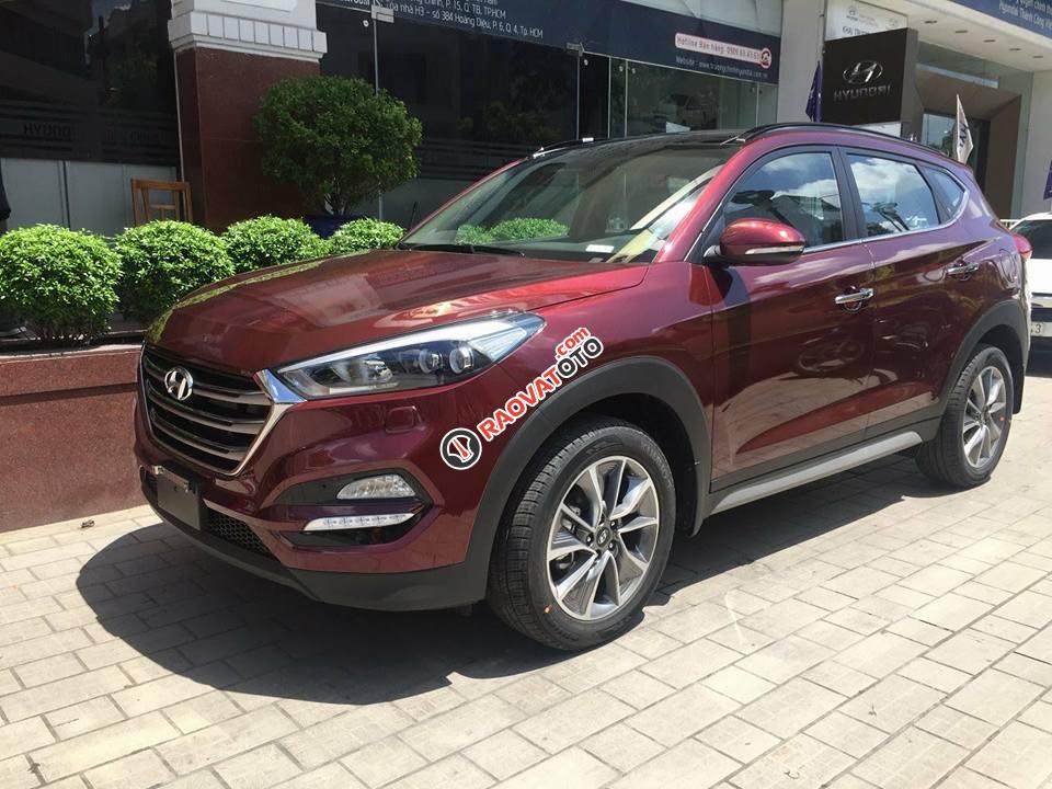 Bán Hyundai Tucson 2.0AT máy xăng, bản đặc biệt 2018, màu đỏ, giá tốt nhất năm, trả góp 85% xe, ĐT: 0941.46.22.77-4