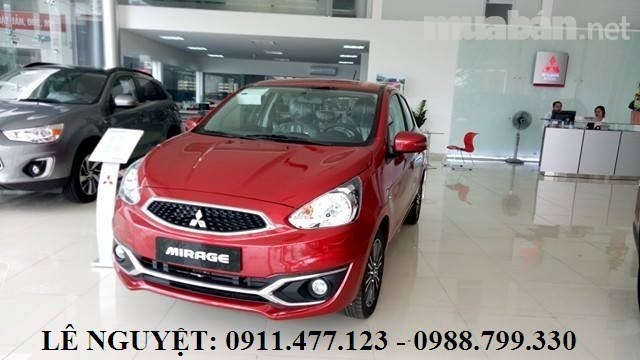 Bán ô tô Mitsubishi Mirage đời 2017, màu đỏ, xe nhập, giá 378tr-0