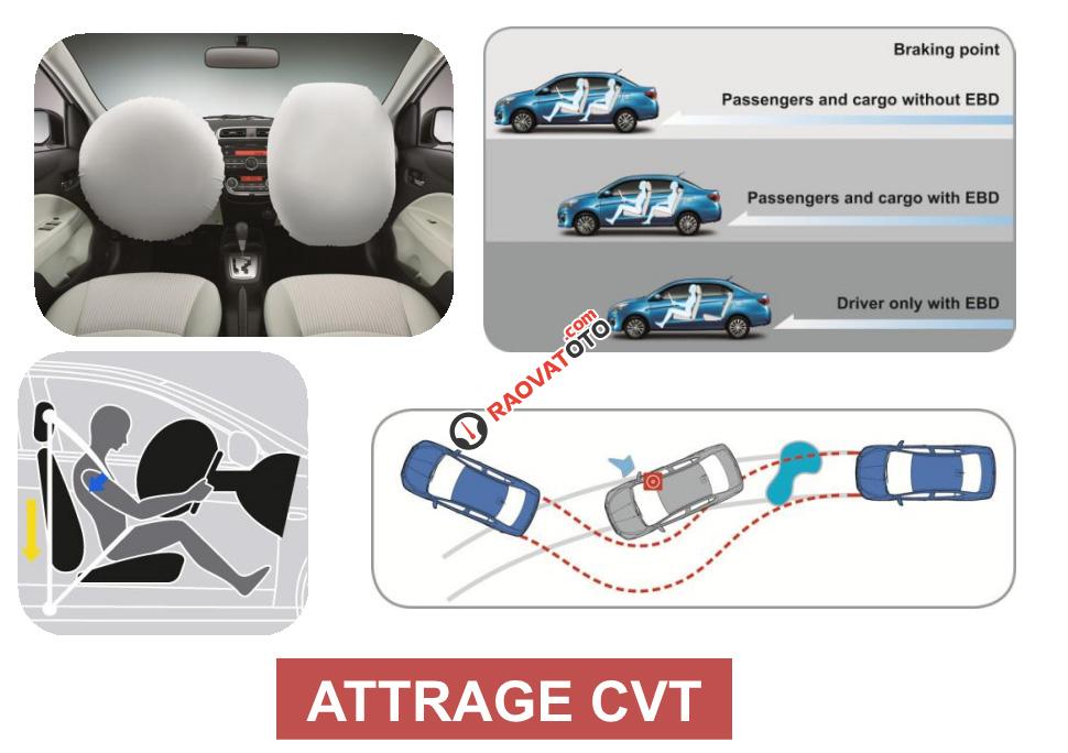 Cần bán Attrage số tự động, màu bạc, bán xe Attrage CVT 2017 xe nhập, trả trước 20%-8