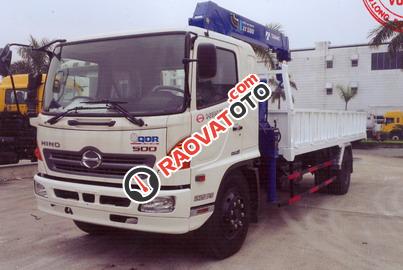 Hino 8 tấn lắp cẩu 5 tấn Tanado, màu trắng-1