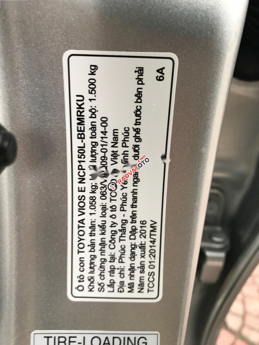 Cần bán lại xe Toyota Vios 1.5E đời 2016, màu bạc, 485 triệu-4