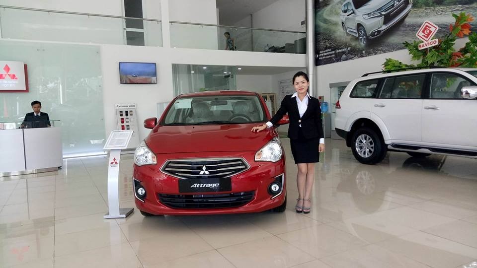 Bán Mitsubishi Attrage đời 2017, màu đỏ, nhập khẩu-3