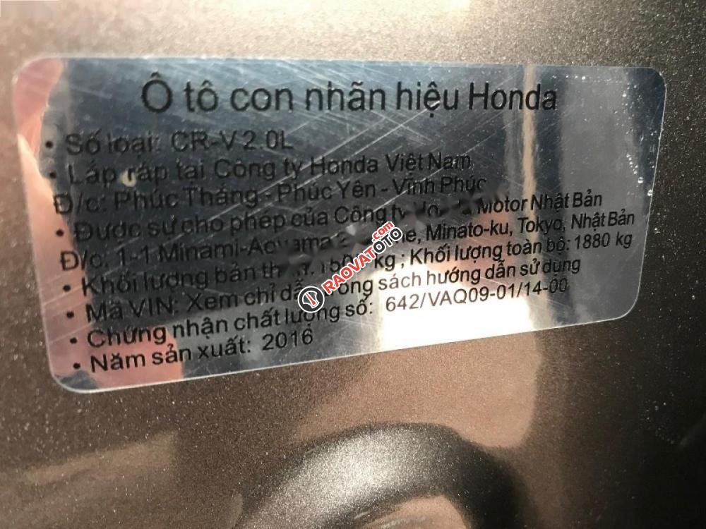 Cần bán lại xe Honda CR V 2.0 đời 2016, màu nâu số tự động-7