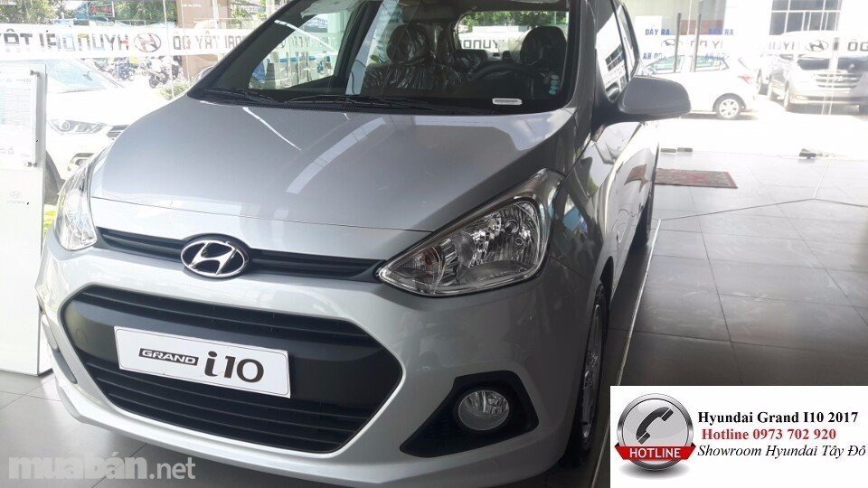 Bán Hyundai Grand i10 đời 2017, màu bạc, nhập khẩu  -0