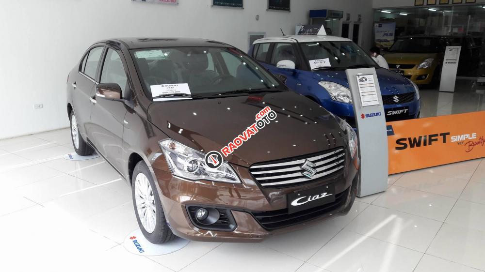 Bán xe Suzuki Ciaz AT năm sản xuất 2017, màu nâu, xe nhập, giá 488tr-0