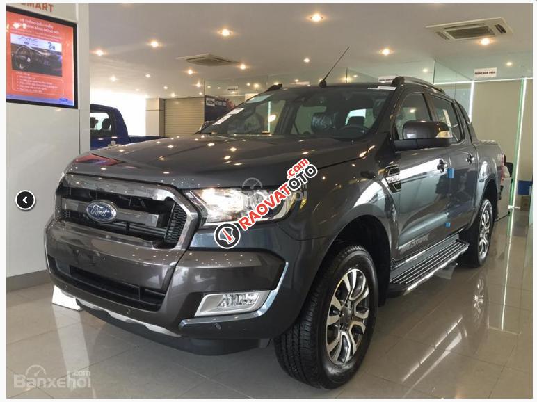 Ford Ranger Quảng Bình, bán phiên bản Wildtrak 3.2 AT 4x4 Navigator đời 2017, màu xám, hỗ trợ trả góp-0