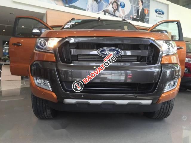 Bán xe Ford Ranger Wildtrak đời 2017, màu cam-0