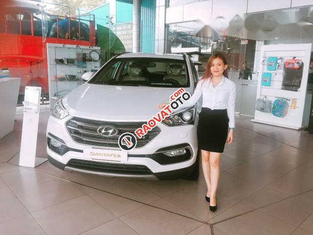 Bán ô tô Hyundai Santa Fe đời 2017, màu trắng-0