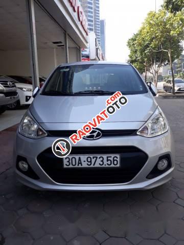 Bán ô tô Hyundai Grand i10 đời 2015, màu bạc -0