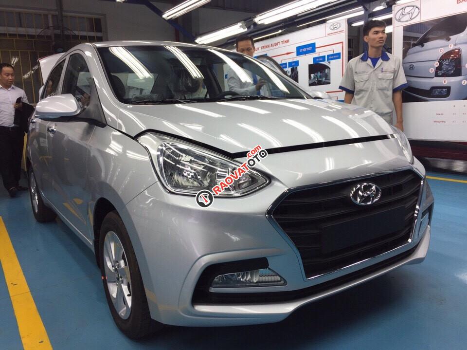 Hyundai Grand i10 bản 1.0 MT, màu bạc, xe mới 100%, giao xe ngay, chỉ cần 80 triệu lấy xe ngay, LH Hương: 0902.608.293-0