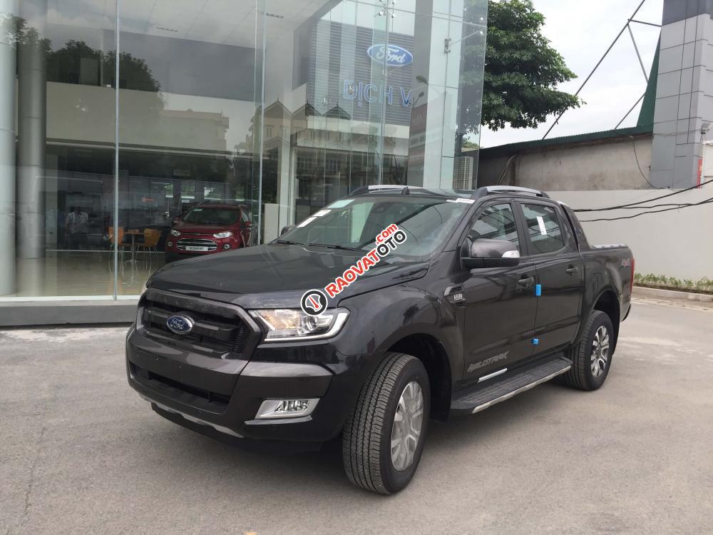 Bán ô tô Ford Ranger Wildtrak 2.2L 4 x 4 đời 2018, màu đen, nhập khẩu giá tốt LH - 0911447166-0