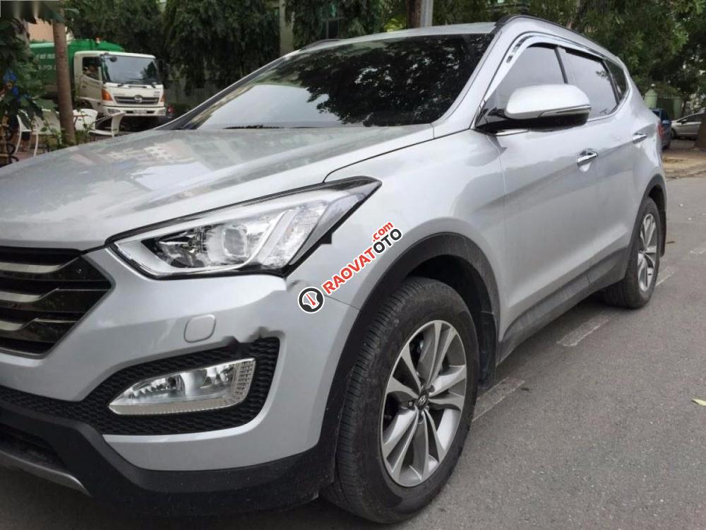 Bán xe Hyundai Santa Fe 2015, màu bạc, nhập khẩu nguyên chiếc-0