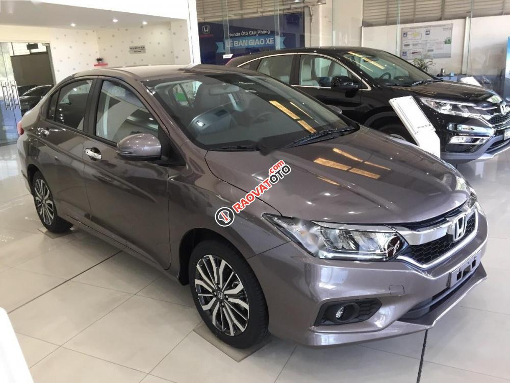 Bán xe Honda City 1.5TOP sản xuất 2017, màu xám-1