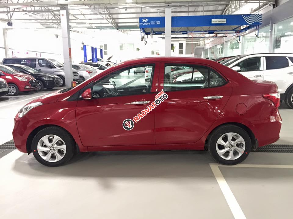 Bán xe Hyundai Grand i10 Sedan CKD số sàn, số tự động 2018, màu đỏ, bản Fulloption, hỗ trợ trả góp 80%- LH: 0904675566-2