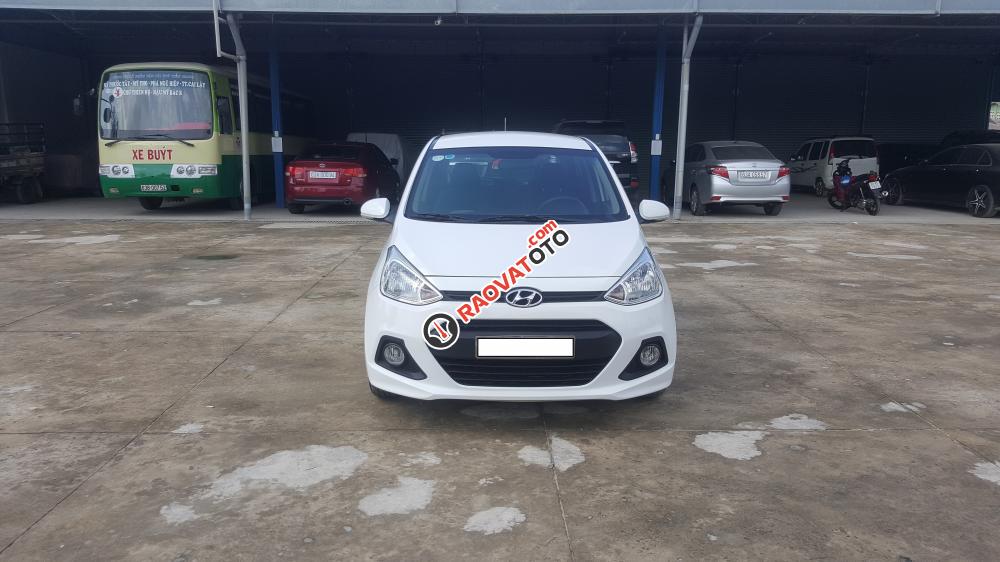 Bán Hyundai Grand i10 1.0MT sản xuất 2014, màu trắng, xe nhập Ấn Độ-0